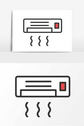 手绘卡通空调制冷元素