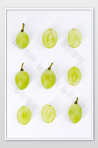 排列整齐的绿色葡萄水果新鲜图片