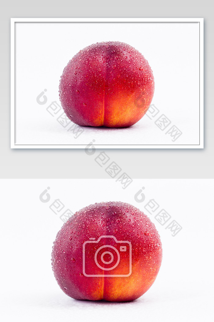 新鲜油桃水珠诱人的水果白色背景图片图片