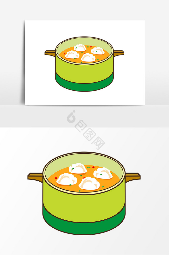 风锅煮饺子形象图片