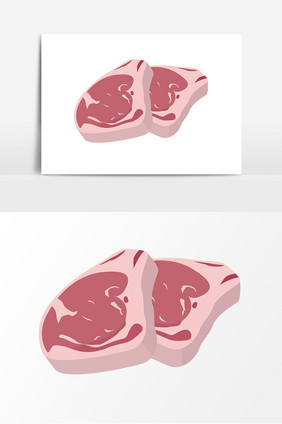 卡通五花肉块矢量元素