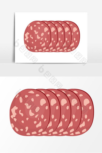 卡通午餐肉矢量元素图片