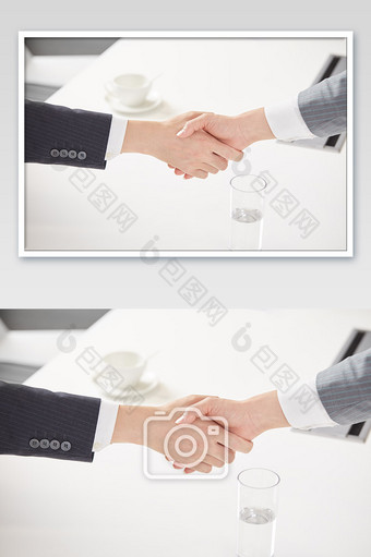 商务办公室团队办公白领会议握手手部特写图片