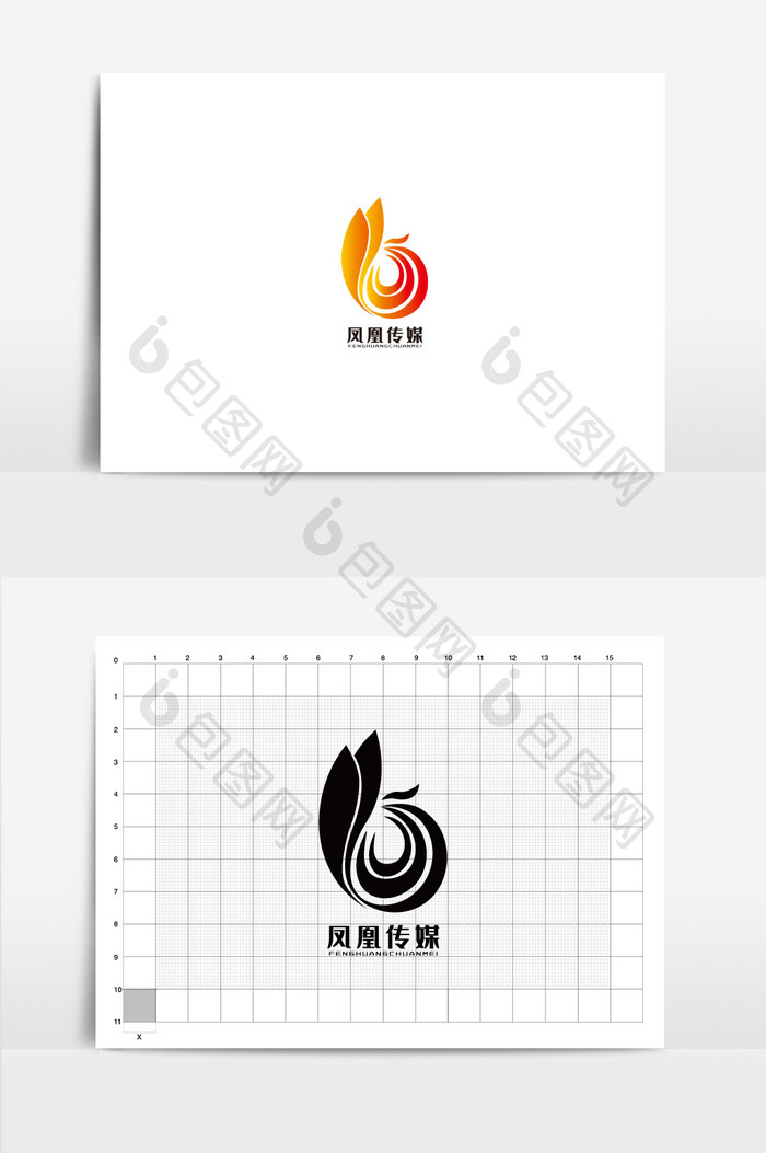 创意凤凰传媒企业VI标准logo设计
