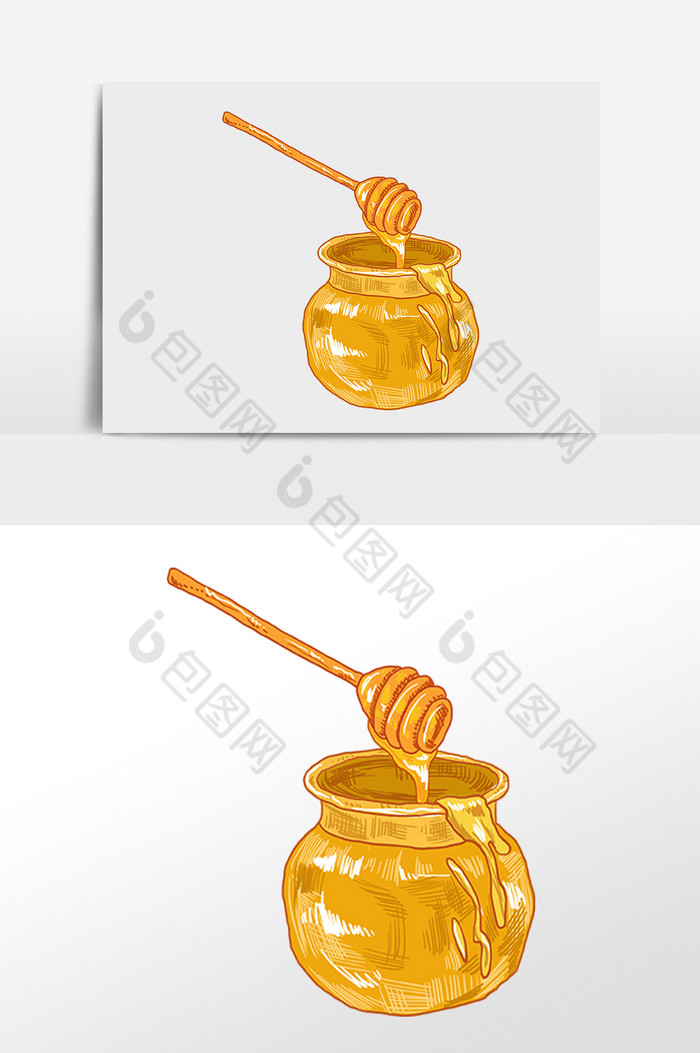 一瓶天然蜂蜜食品插画图片图片