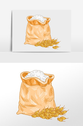 农作物庄家粮食白面插画图片