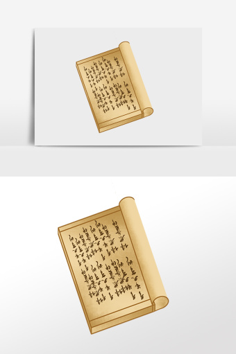 国学古代书卷元素设计元素1024*1540图片素材免费下载-编号1247330-潮点视频