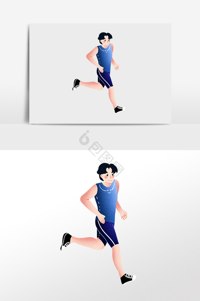 跑步赛跑运动锻炼男孩插画图片