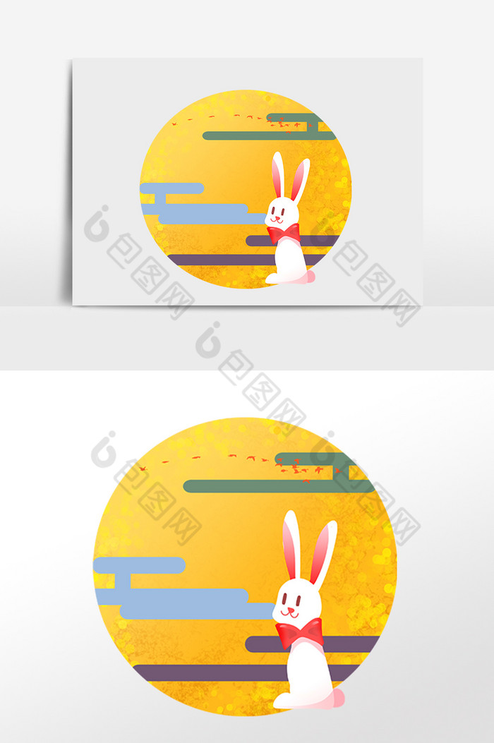 中秋节漂亮玉兔插画图片图片