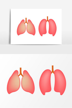 卡通肺部矢量元素