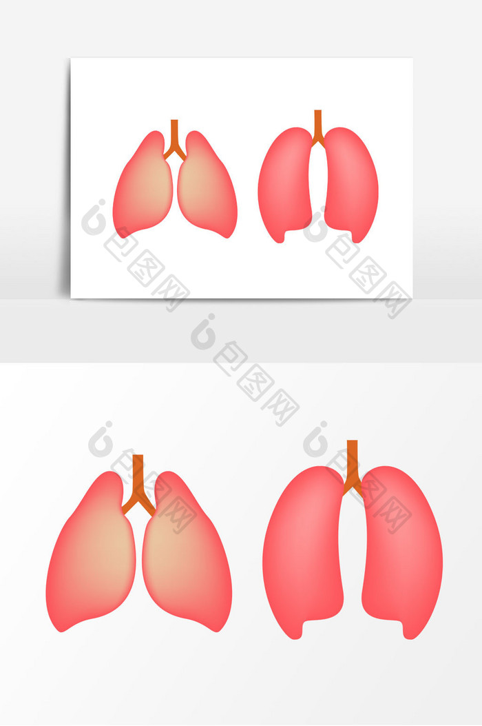 卡通肺部矢量元素