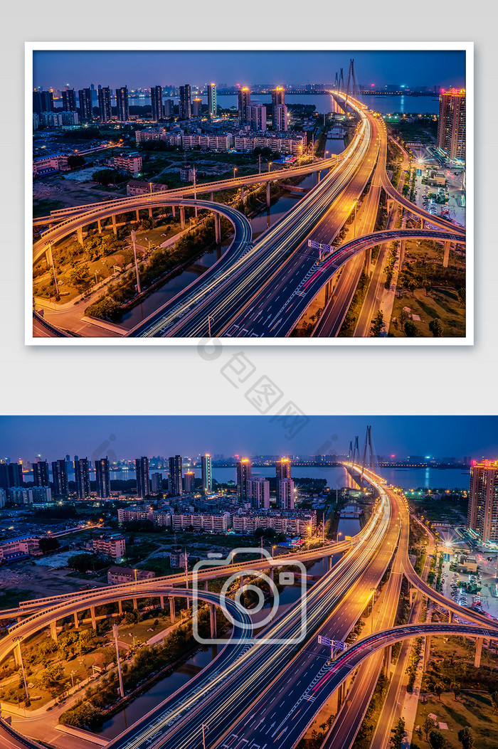 武汉二七长江大桥夜景摄影图片