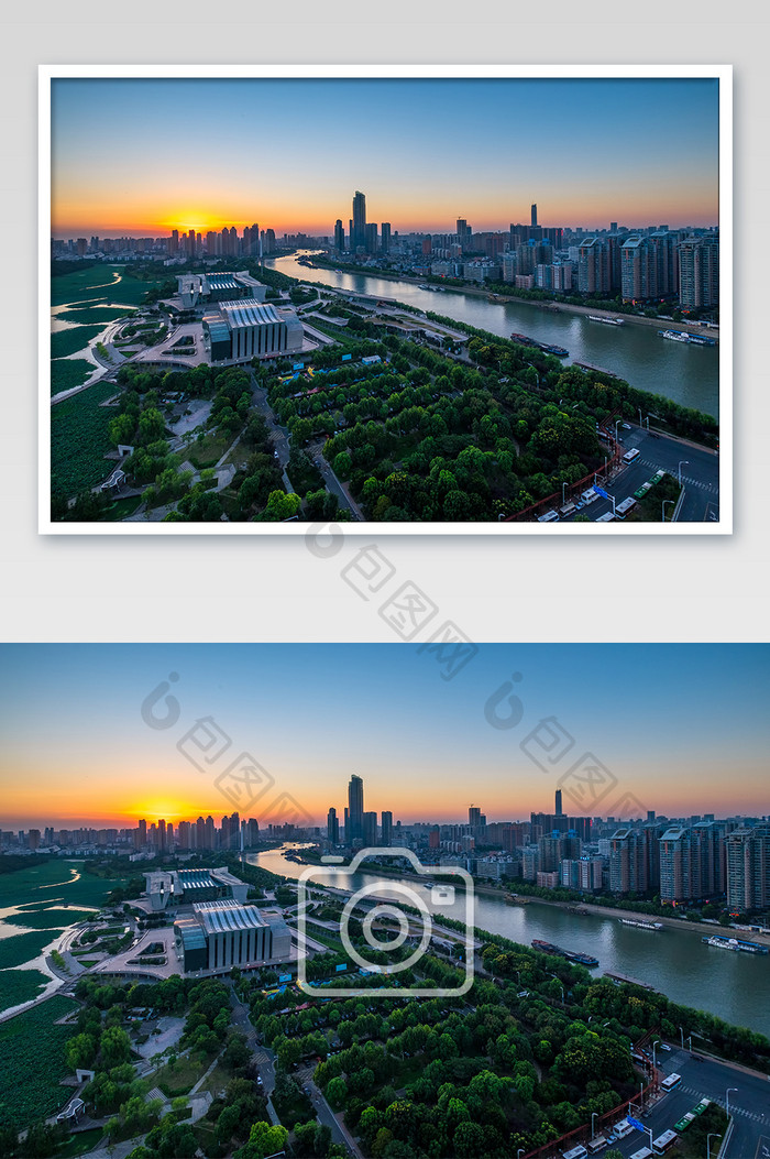 日落时分汉江两岸风光摄影图片