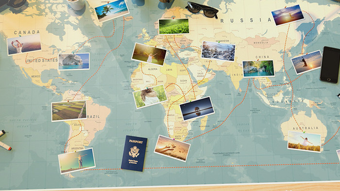 旅游线路图旅游相册展示AE模板