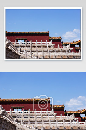 北京故宫古建筑城墙楼梯高清摄影图