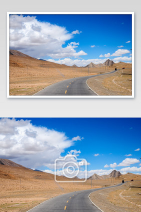 青藏高原之路摄影图