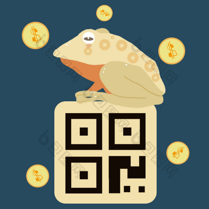金色金钱蛙动态二维码
