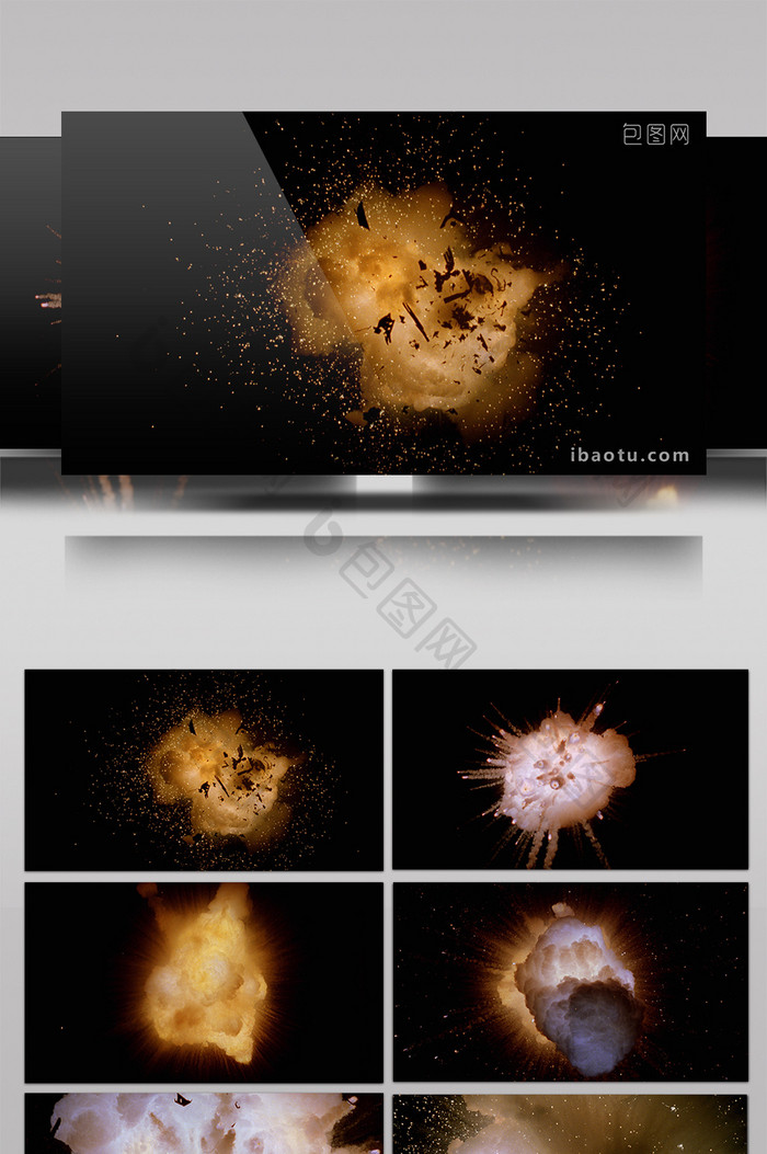 10款火焰爆炸动画带通道特效元素素材视频