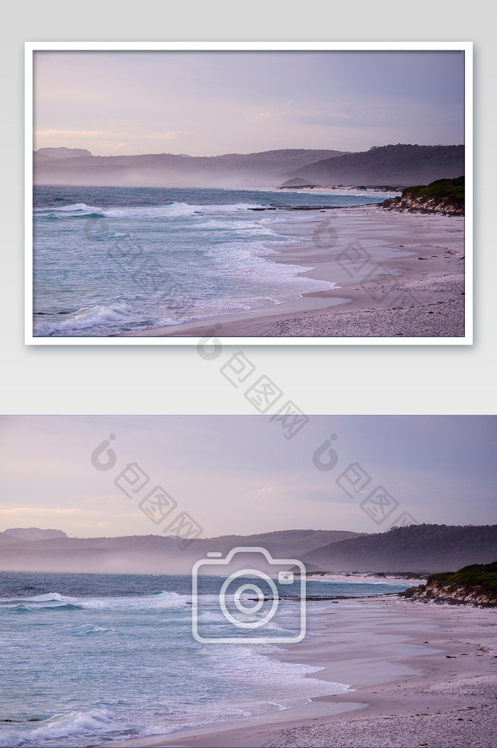 澳大利亚清晨的友谊沙滩自然风光摄影图片