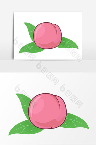 粉色桃子矢量元素图片