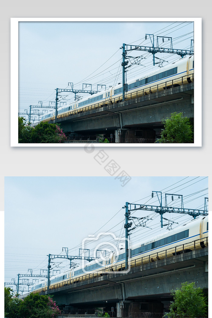 高铁速度节奏高空动车高科技摄影图图片