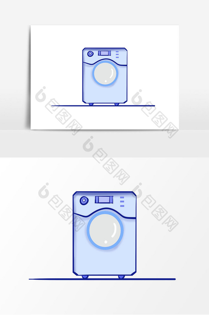 手绘家用电器洗衣机图标元素