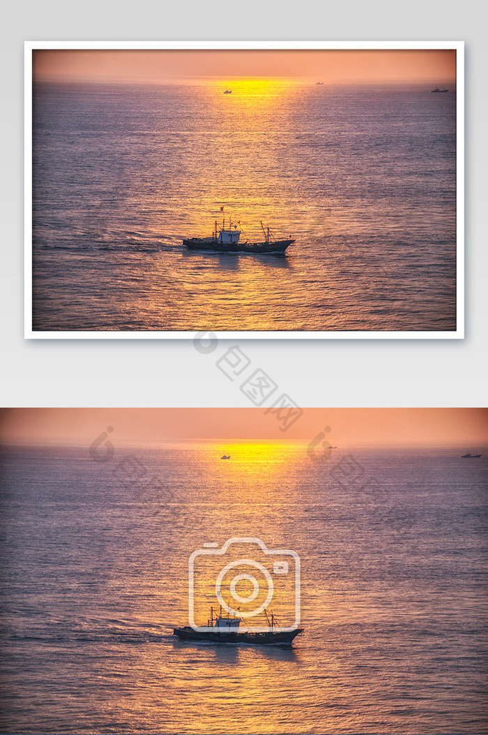 晨光下的捕鱼船自然风光摄影图片