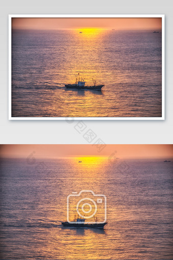 晨光下的捕鱼船自然风光摄影图片