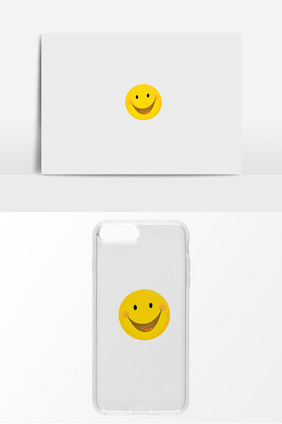 黄色表情笑脸图案手机壳素材