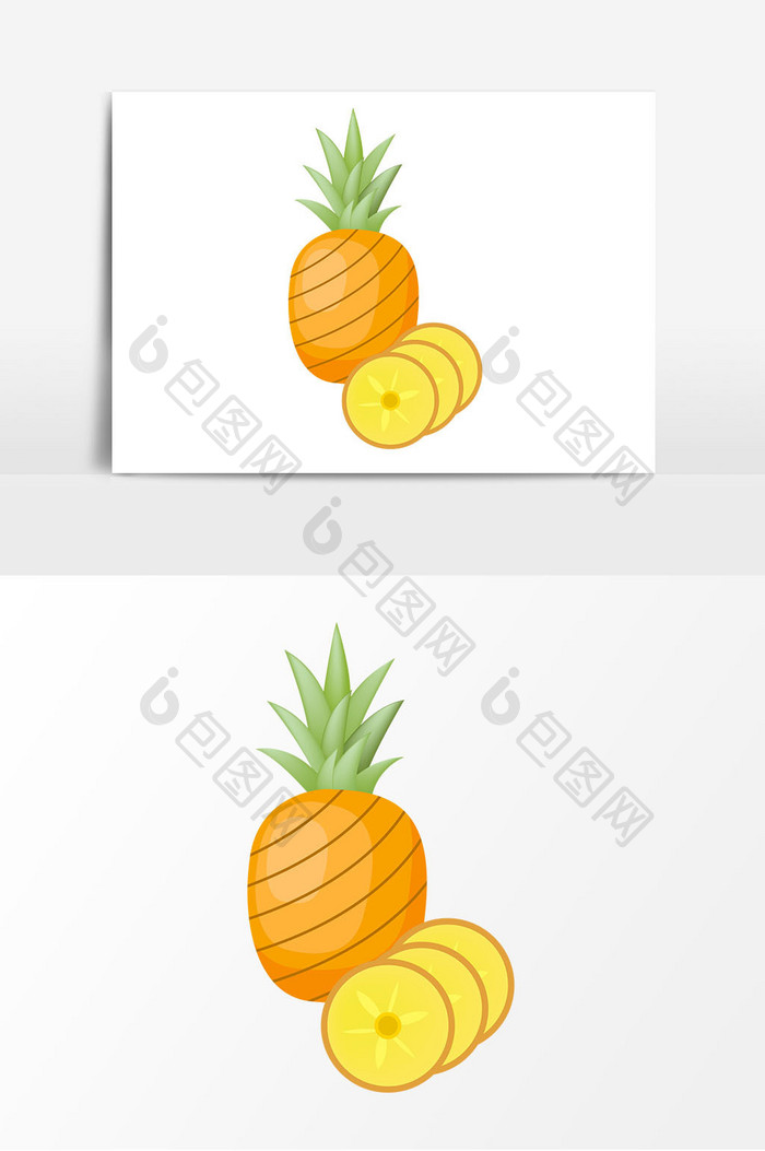 可爱黄色菠萝矢量元素