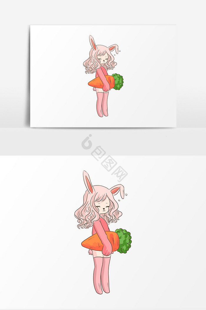 玉兔抱胡萝卜图片