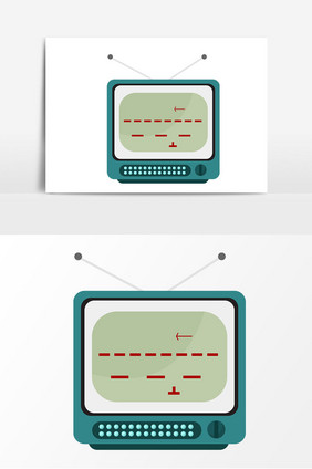 卡通复古电视机元素