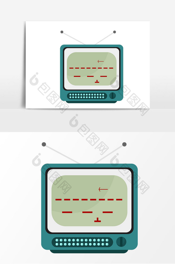 卡通复古电视机元素