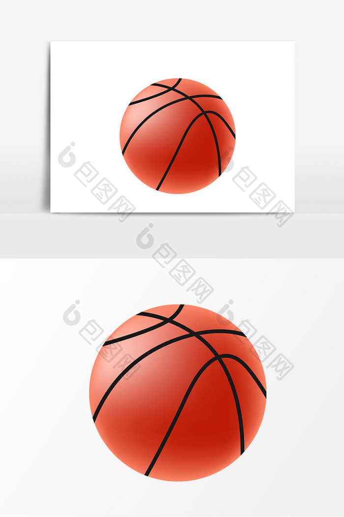 卡通篮球运动矢量元素