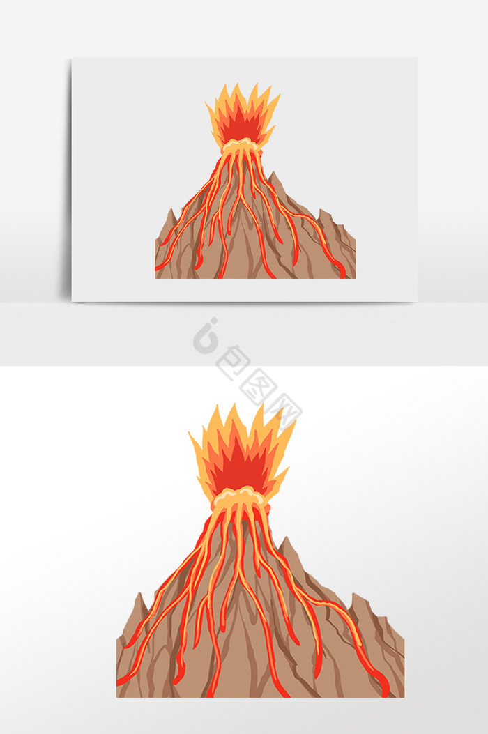 自然灾害灾难火山喷发插画图片