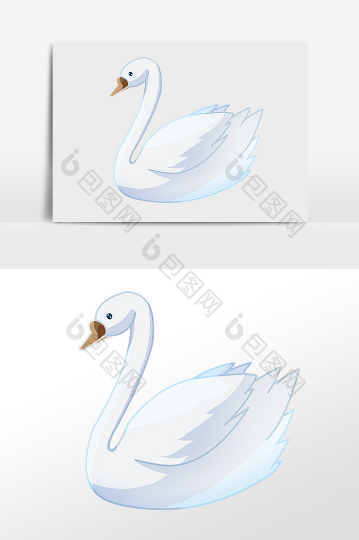 小动物白天鹅插画图片图片