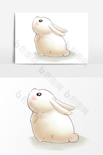 卡通中秋节可爱玉兔兔子手绘元素图片