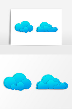 卡通扁平云朵云手绘元素