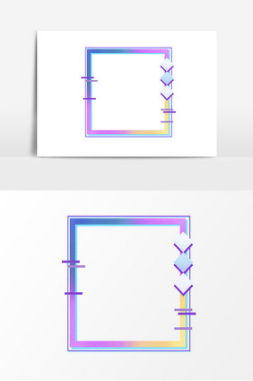 长方形几何形渐变风时尚边框相框
