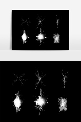 白色雷电效果素材图片
