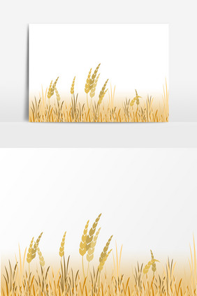 手绘风小麦丰收元素