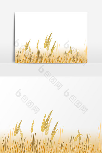 手绘风小麦丰收元素图片