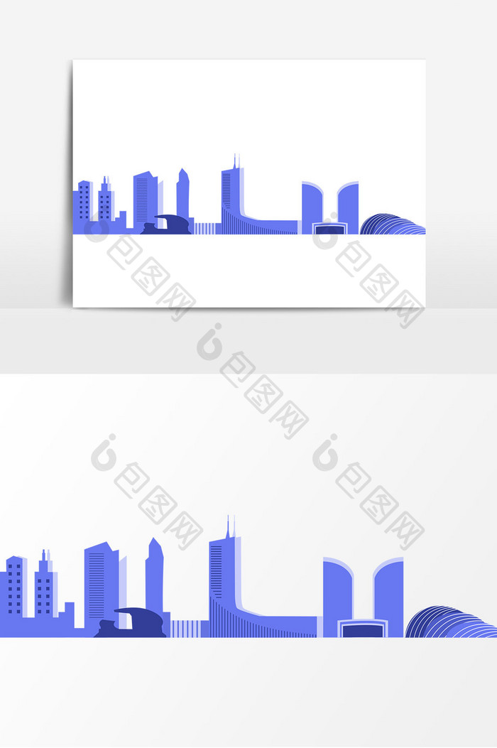 世界建筑日城市建筑剪影元素