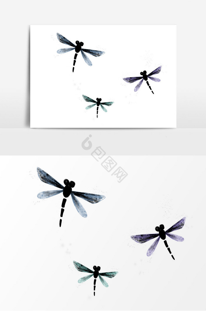 小暑水墨蜻蜓图片