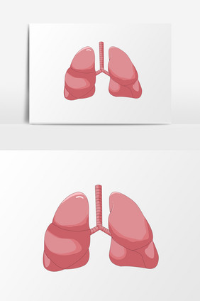 手绘卡通器官肺部插画