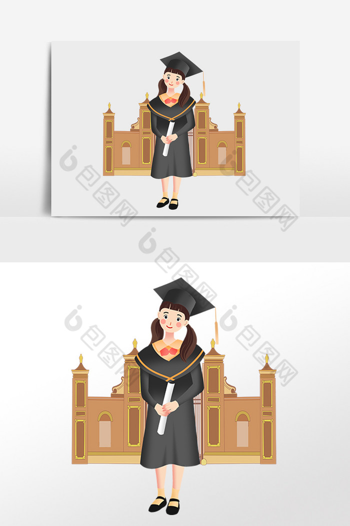 毕业季毕业女大学生插画图片图片