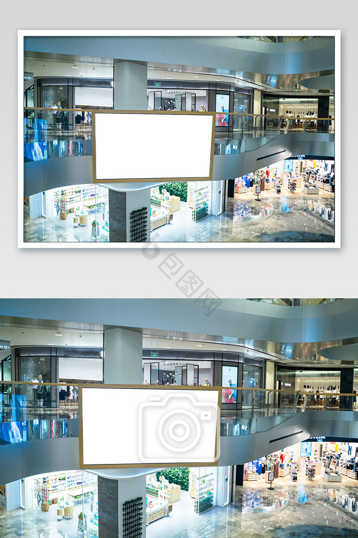 商场LED屏幕空白广告位展示摄影图图片