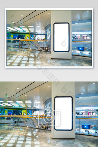 来福士商场空白广告位摄影图图片