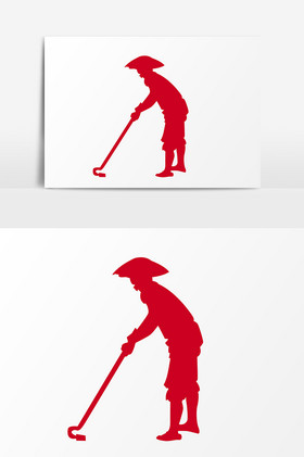 剪影劳动人民元素图片