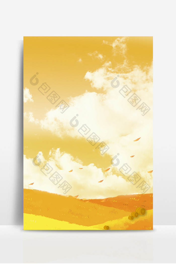 黄色立秋天空草原【背景下载】-包图网